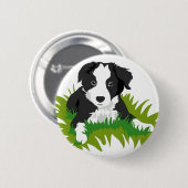 Border Collie Pin Ronde Button 5,7 Cm (Voorkant /achterkant)