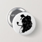 Border Collie Pin Ronde Button 5,7 Cm (Voorkant /achterkant)