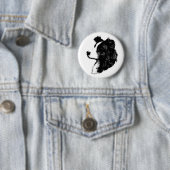Border Collie Pin Ronde Button 5,7 Cm (In situ)
