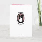Border Collie Pink & Black Hartelijk dank Bedankkaart (Achterkant)