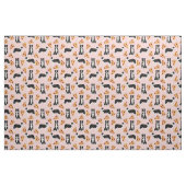 Border Collie pizza roze Stof (Fat Quarter)