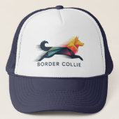 Border Collie poligonal en amarillo y azul Trucker Pet (Voorkant)