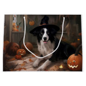 Border Collie Pompoenen Halloween Griezelen Groot Cadeauzakje (Voorkant)