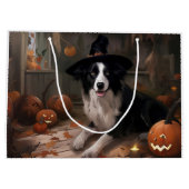 Border Collie Pompoenen Halloween Griezelen Groot Cadeauzakje (Achterkant)