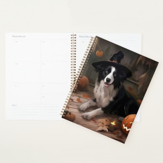 Border Collie Pompoenen Halloween Griezelen Planner (Display)