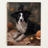 Border Collie Pompoenen Halloween Griezelen Planner (Voorkant)