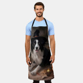 Border Collie Pompoenen Halloween Griezelen Schort (Gedragen)