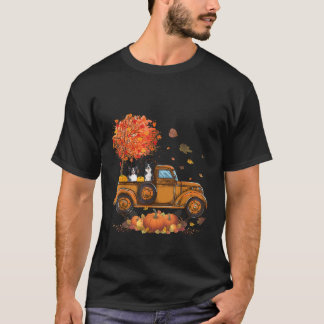 Border Collie Pompoenen Truck Herfstblad Herfst da T-shirt