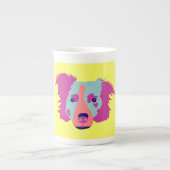 Border Collie Pop Art Porselein Kop (Voorkant)