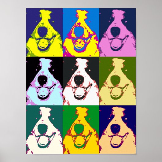 Border Collie Pop Art Poster (Voorkant)