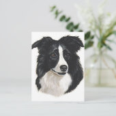 Border Collie Portrait Briefkaart (Staand voorkant)