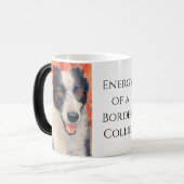 Border Collie Portrait Digital Painting Magische Mok (Voorkant links)