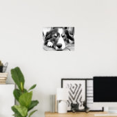 BORDER COLLIE POSTER (Thuiskantoor)