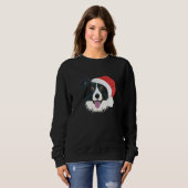 Border Collie Prettig kerstfeest Trui (Voorkant volledig)