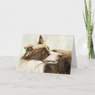 "Border Collie Profile" Art Wenskaart Kaart