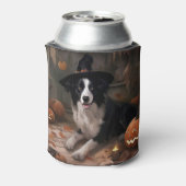 Border Collie Pumpkins Halloween Eng Blikjeskoeler (Blikje Achterkant)