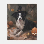 Border Collie Pumpkins Halloween Eng Fleece Deken (Voorkant)