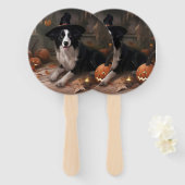 Border Collie Pumpkins Halloween Eng Handwaaier (Voorkant en achterkant)