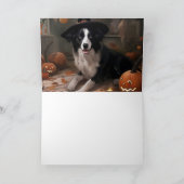 Border Collie Pumpkins Halloween Eng Kaart (Binnen)