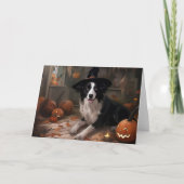 Border Collie Pumpkins Halloween Eng Kaart (Voorkant)