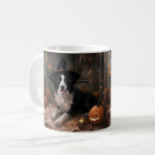 Border Collie Pumpkins Halloween Eng Koffiemok (Voorkant links)