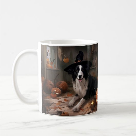 Border Collie Pumpkins Halloween Eng Koffiemok (Links)