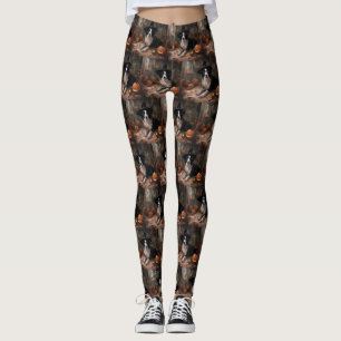Border Collie Pumpkins Halloween Eng Leggings