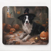 Border Collie Pumpkins Halloween Eng Muismat (Voorkant)