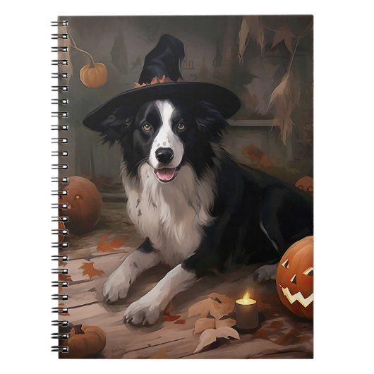 Border Collie Pumpkins Halloween Eng Notitieboek (Voorkant)