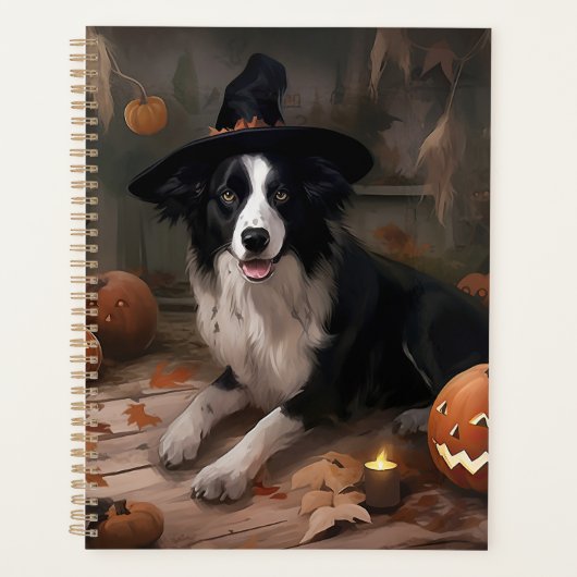 Border Collie Pumpkins Halloween Eng Planner (Voorkant)