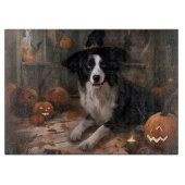 Border Collie Pumpkins Halloween Eng Snijplank (Voorkant)