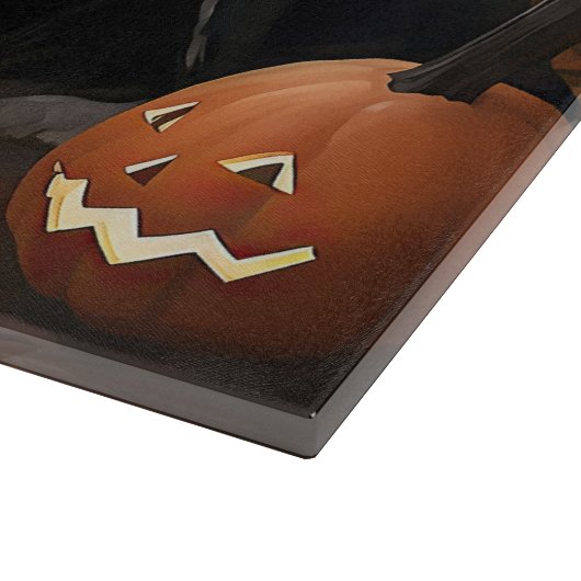 Border Collie Pumpkins Halloween Eng Snijplank (Hoek)