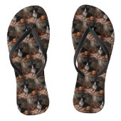 Border Collie Pumpkins Halloween Eng Teenslippers (Voetbed)