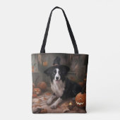 Border Collie Pumpkins Halloween Eng Tote Bag (Achterkant)