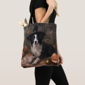 Border Collie Pumpkins Halloween Eng Tote Bag (Dichtbij)