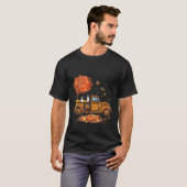 Border Collie Pumpkins Truck Autumn Leaf Fall than T-shirt (Voorkant volledig)