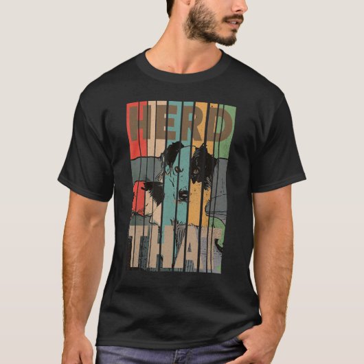Border Collie Pun Herd dat Sheep Herding Dog T-shirt (Voorkant)