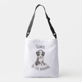 Border Collie Pup: Genie in de maak Crossbody Tas (Achterkant)