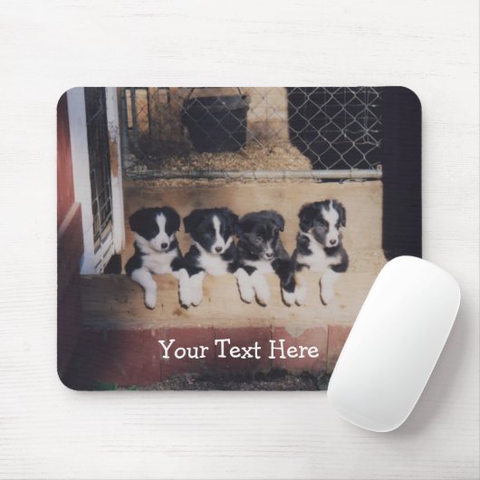 Border Collie Puppies Dog Mousepad Muismat (Met muis)