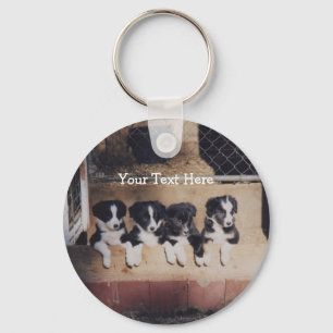 Border Collie Puppies Dog Sleutelhanger