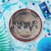 Border Collie Puppies Kunst Gepersonaliseerde Part Papieren Bordje (Feest)