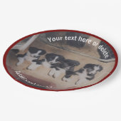 Border Collie Puppies Kunst Gepersonaliseerde Part Papieren Bordje (Gekanteld)