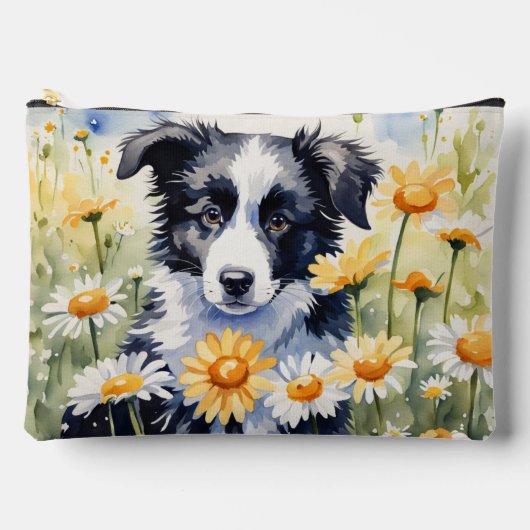 Border Collie Puppy Daisy Accessoire Zak Etui (Voorkant)