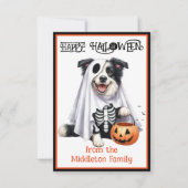 Border Collie Puppy Dog Happy Halloween Notitiekaartje (Voorkant)