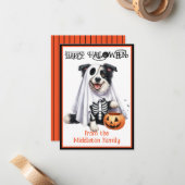 Border Collie Puppy Dog Happy Halloween Notitiekaartje (Voorkant / Achterkant in situ)