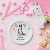 Border Collie Puppy Dog Kids Verjaardagsfeest Papieren Bordje (Feest)