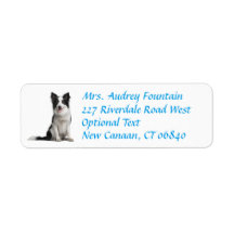 Border Collie Puppy Dog Retouradres Label