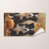 Border Collie Puppy Herfst Delight Pompoen Bad Handdoek (Handdoek)