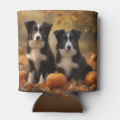 Border Collie Puppy Herfst Delight Pompoen Blikjeskoeler (Achterkant)