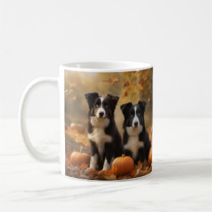 Border Collie Puppy Herfst Delight Pompoen Koffiemok